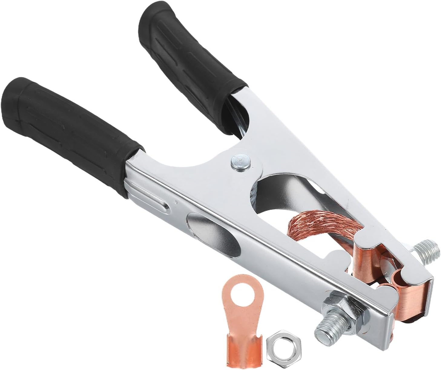 Heavy Duty 500a Welding Earth Clamp with Copper Grounding Clip for Industrial Welding Machine Accessories, Thickened Soldering Support Clamp with Protective Case for Random Color