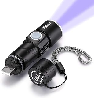 DARKBEAM UV 365nm Flashlight USB Rechargeable Ultraviolet Light led Blacklight Wood's lamp Portable Mini Detector for Dog/Cat Urine Pet Stains, Anti-counterfeiting Identification, Resin Curing
