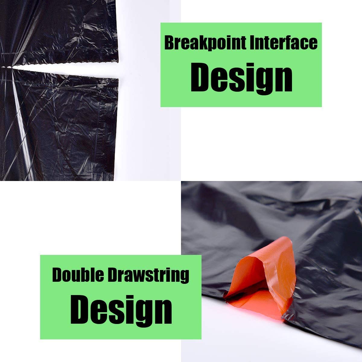 STARVAST - Lote de 10 rollos de 20 bolsas de basura de 60 L, asas deslizantes, bolsas de basura resistentes para basura alta, cocina salón, ultra resistente, antifugas, 64 x 71 cm, color negro