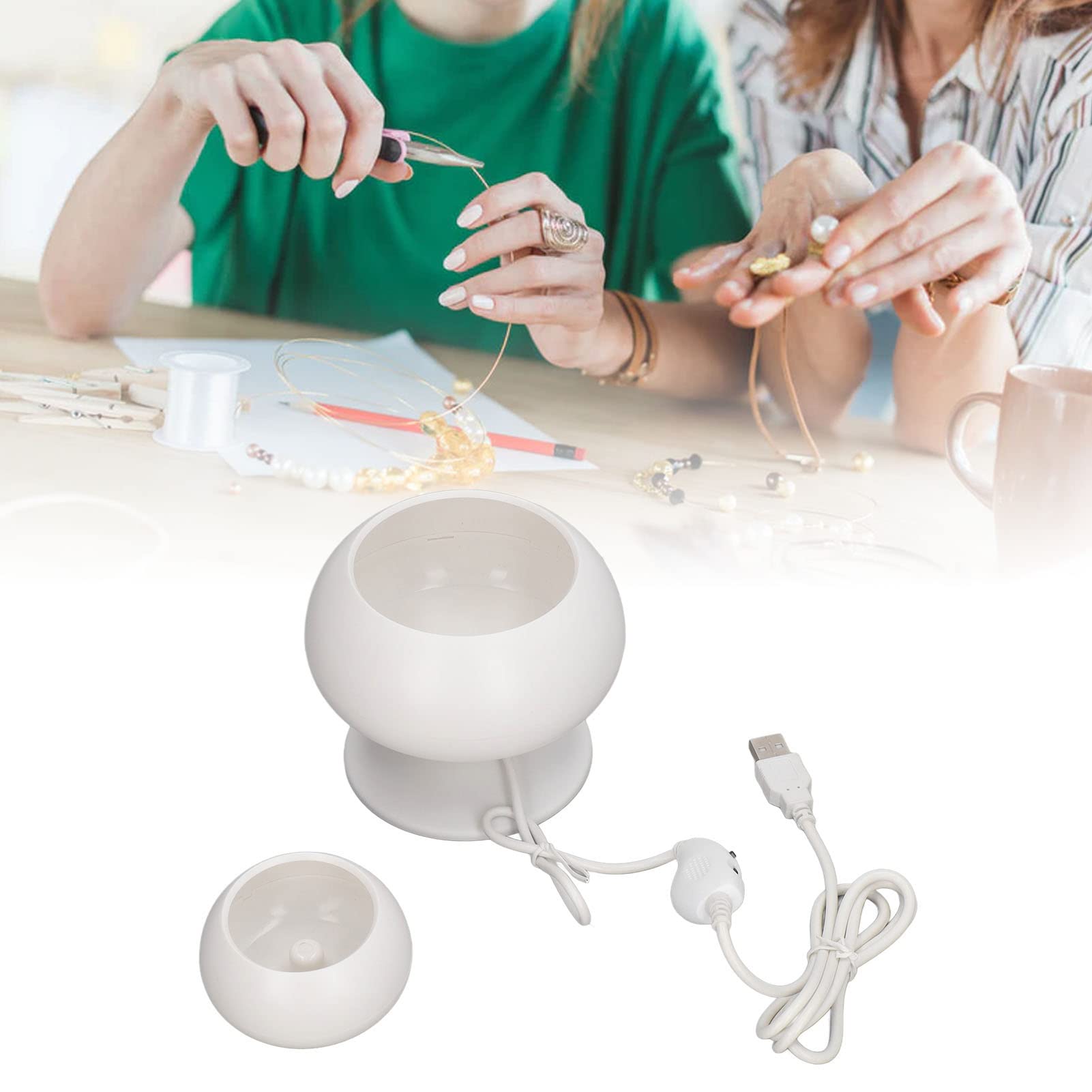Bol Tournant à Perles Manuel - Outil DIY Pour Enfiler Des Perles Rapidement Avec Aiguille