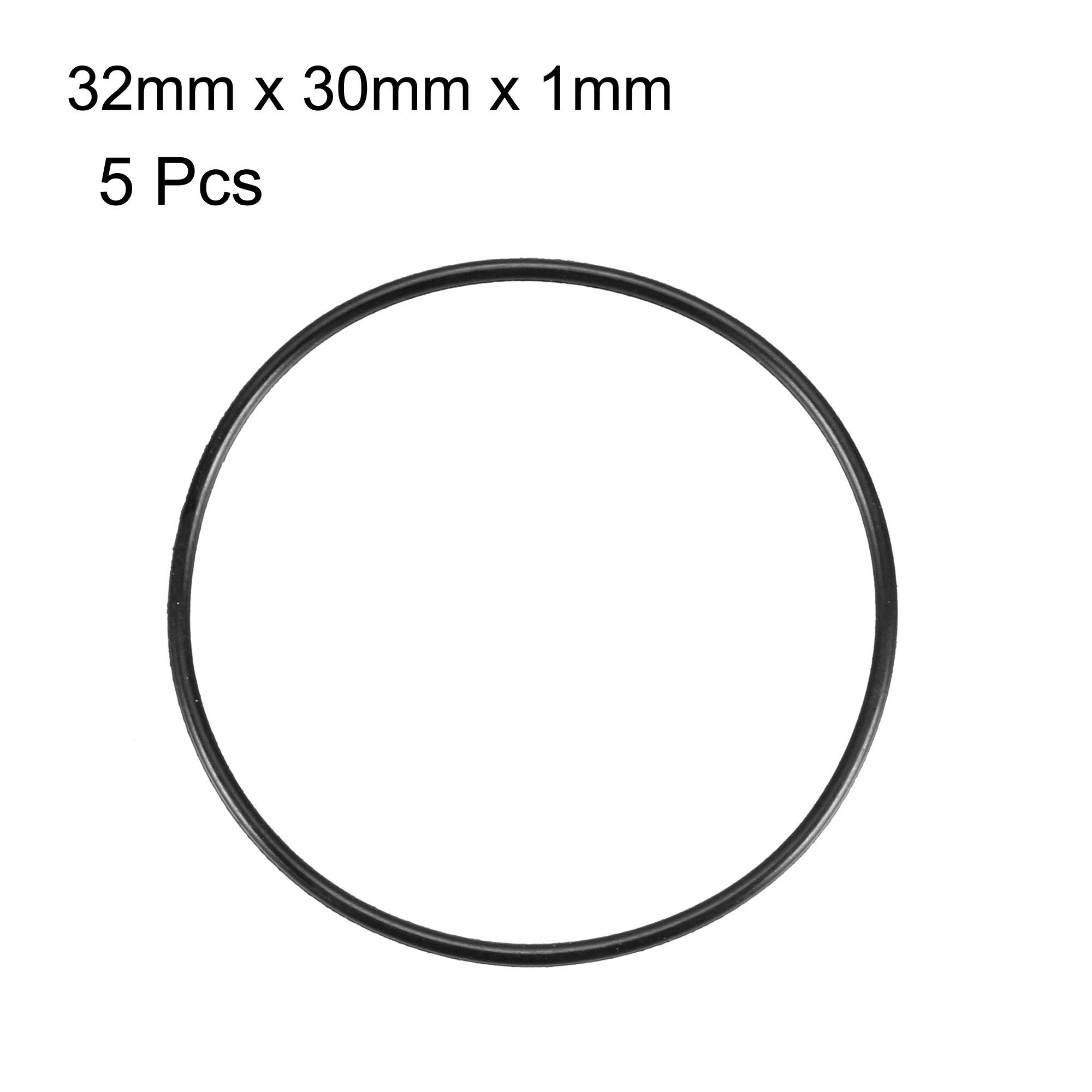 sourcingmap Nitrile Rubber O-Rings 32mm OD 30mm ID 1mm Width, Metric Sealing Gasket, Pack of 5 - Image 2