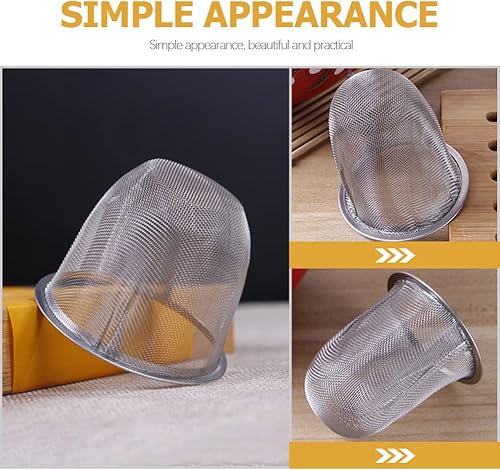 Miniatura 5 de HEMOTON 6 uds. Tetera de té de repuesto de acero inoxidable de malla de filtro infusor de té chino tetera tetera japonesa colador de malla