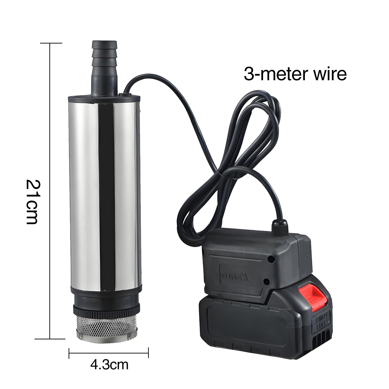 Tragbare Wasserpumpe Sumpfpumpe für Makita 18V Lithium Akku,Mit 3M Kabel & Anschluss,Regenfass Wassertransferpumpe, elektrische Nutzpumpe für Garten,Auto,Pool,Camping,Keller,Teich (2 Akkus)