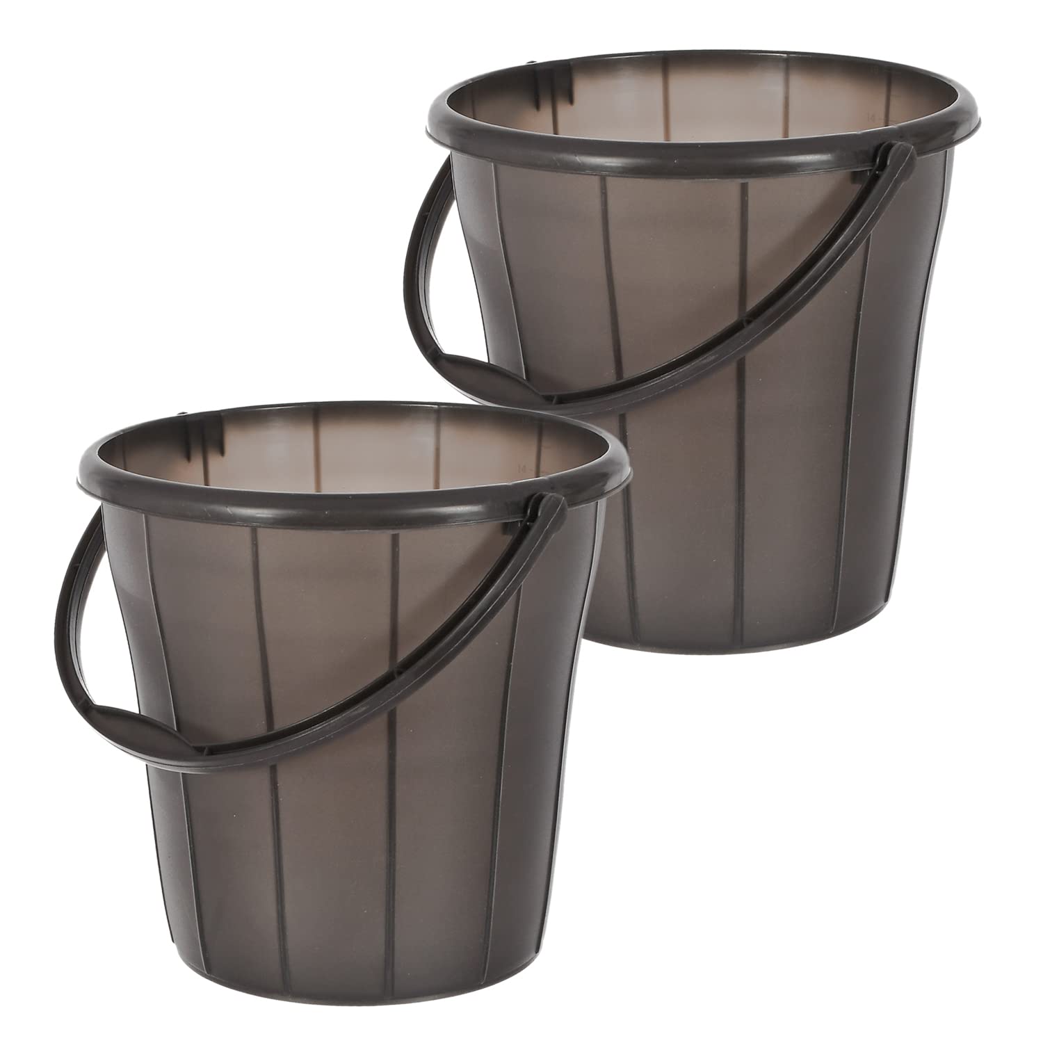 Kuber Industries Multiuses Plastic Bucket with Handle & Measuring Scale, 16 litre Pack of 2 (Black)-46KM0325, Standard (B09MLP9LJ6) Amazon Price History, Amazon Price Tracker