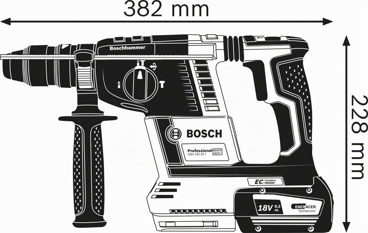 Bosch Professional 18V System Martello perfor.a batteria GBH 18V-26 F e lampada a batt GLI VariLED (incl. 2 GBA 18V 4.0Ah,GAL 18V-40, bocc. prof., mandr.autoser., valigetta) - Amazon Exclusive Set
