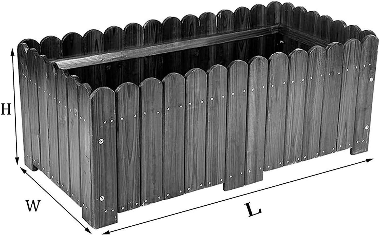 Fioriera da giardino rialzata con rack di stoccaggio, facile da montare, aiuola rialzata per verdure, vaso da fiori rettangolare per esterni, con foro di drenaggio, supporto per piante per piantare