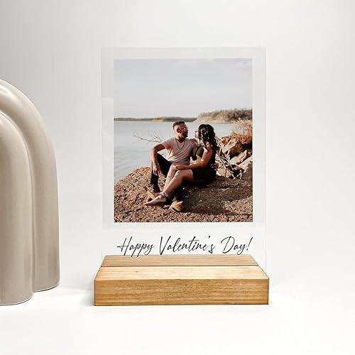 Miniatura 2 de Marco de fotos personalizado con cualquier nombre, palabras e imágenes, soporte de mesa de madera, soporte de escritorio, decoración del hogar,