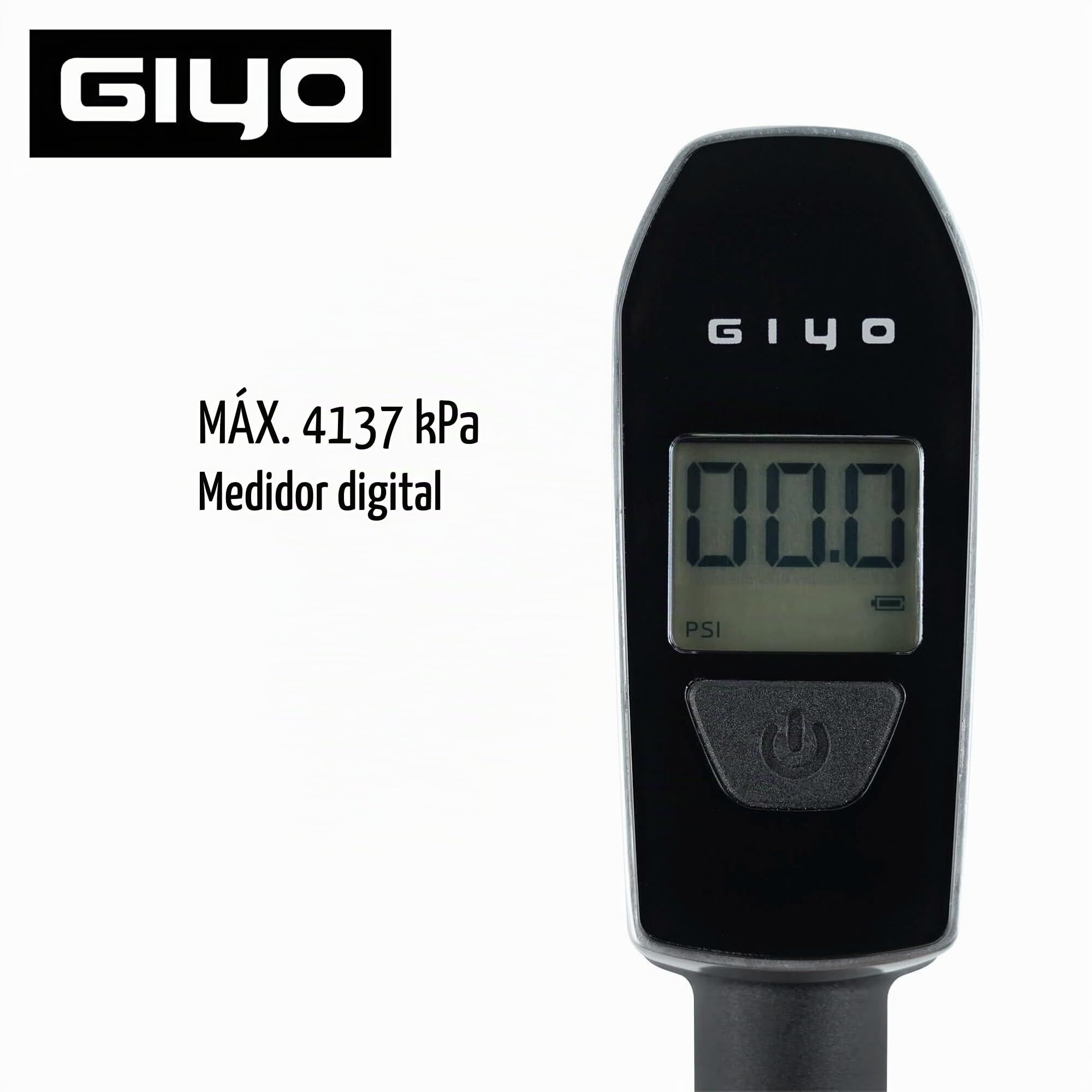 GIYO GS-52L Bomba de choque digital turbo 600 psi - Ahorra 40% esfuerzo, purgador microajustable, barril de aluminio