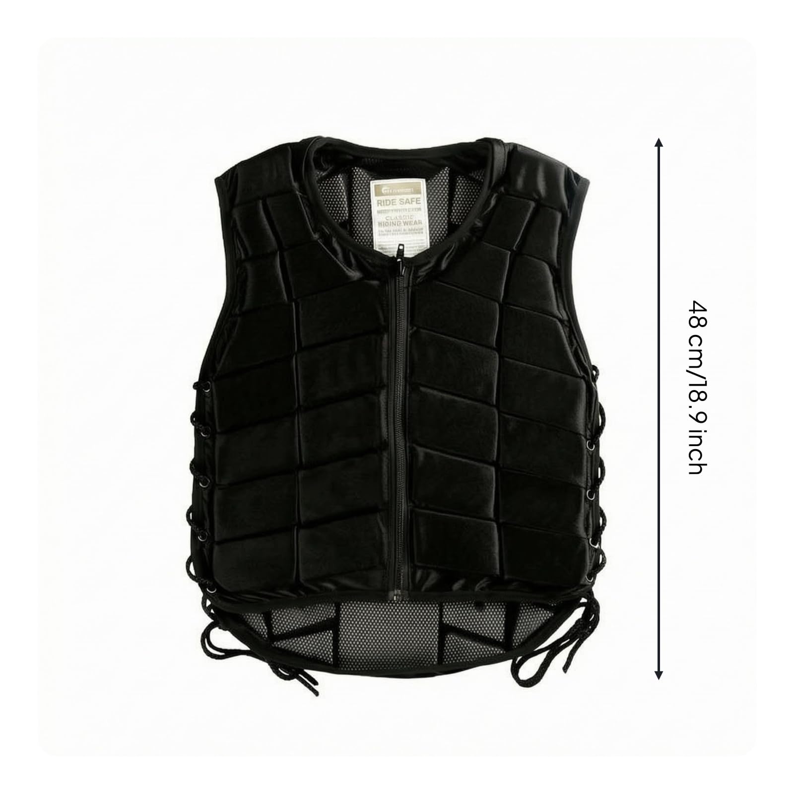 Gilet Protettivo da Equitazione Traspirante Paraschiena da Equitazione Tessuto Mesh Attrezzatura Sportiva per Bambini