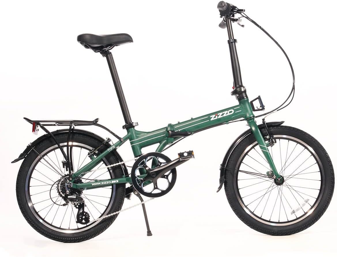 ZiZZO Forte Heavy Duty Folding Bike-Lightweight Aluminum Frame Genuine Shimano 20-Inch Folding Bike with Fenders