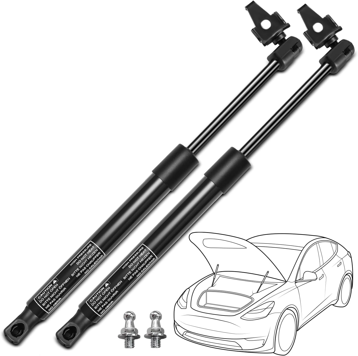 Set of 2 Front Hood Lift Supports Struts Gas Shock Spring Replacement for 2002-2010 Lexus SC430 Convertible