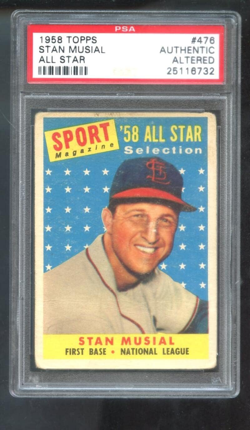 1958 Topps #476 Stan Musial All-Star Sport Magazine PSA AA Graded Baseball Card