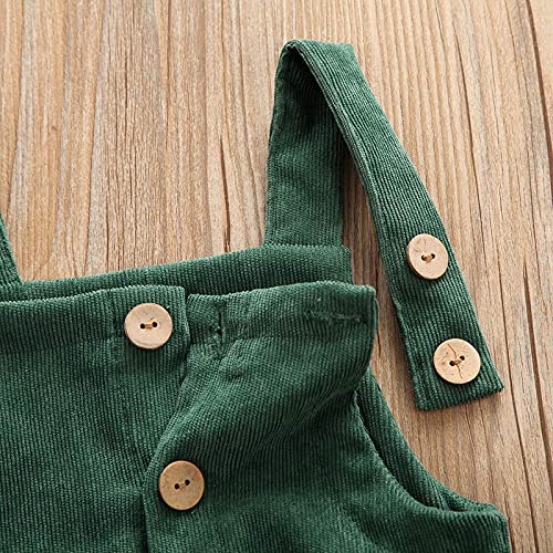 Baby Boy Girl Corduroy Overalls Solid Suspender Bib Pants One-Piece Strap Jumpsuit Pocket Fall Winter Outfit3