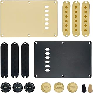findTop 2 sets Guitar Kit, Switch Tip Cap, for Electric Guitar Assembly (Black and Yellow)