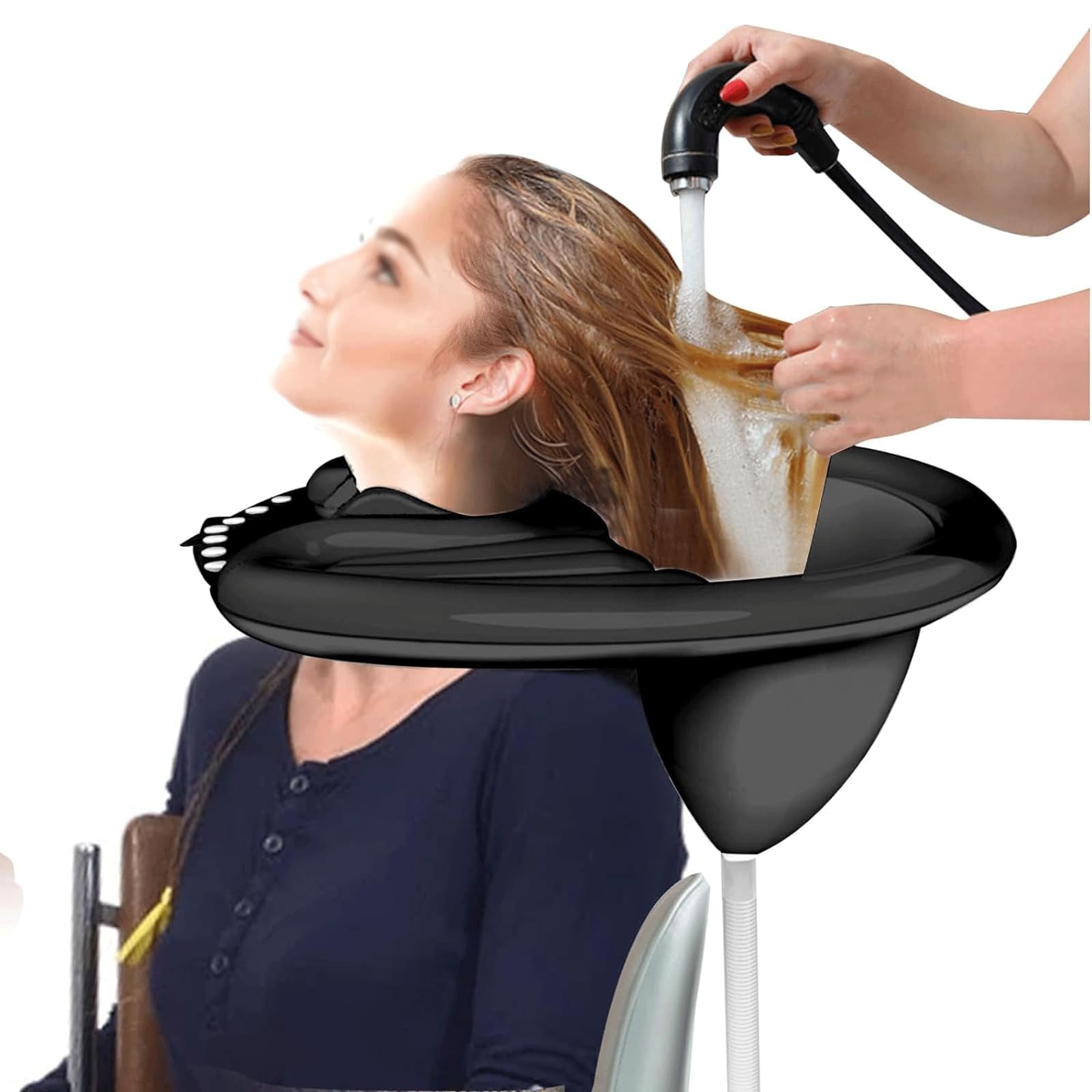 Lavabo per Capelli Gonfiabile, Vasca per Lavare i Capelli, Senza fuoriuscite, per Lavare i Capelli, a Letto, lavabo Mobile Leggero