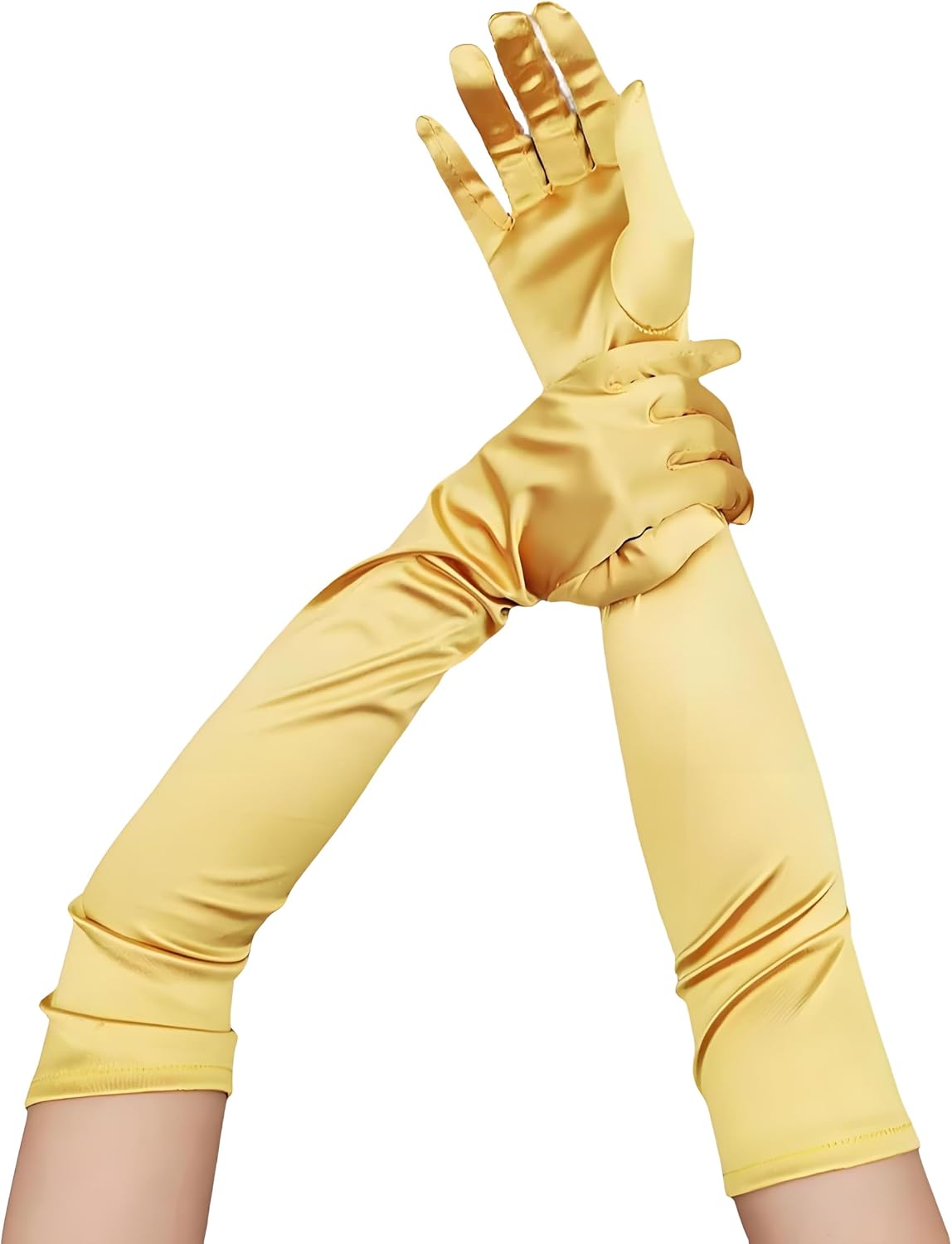 Long Opera Party Gloves for Women 1920s Satin Stretchy Gloves Costumes Elbow Length Bridal Evening Dress 21.65"
