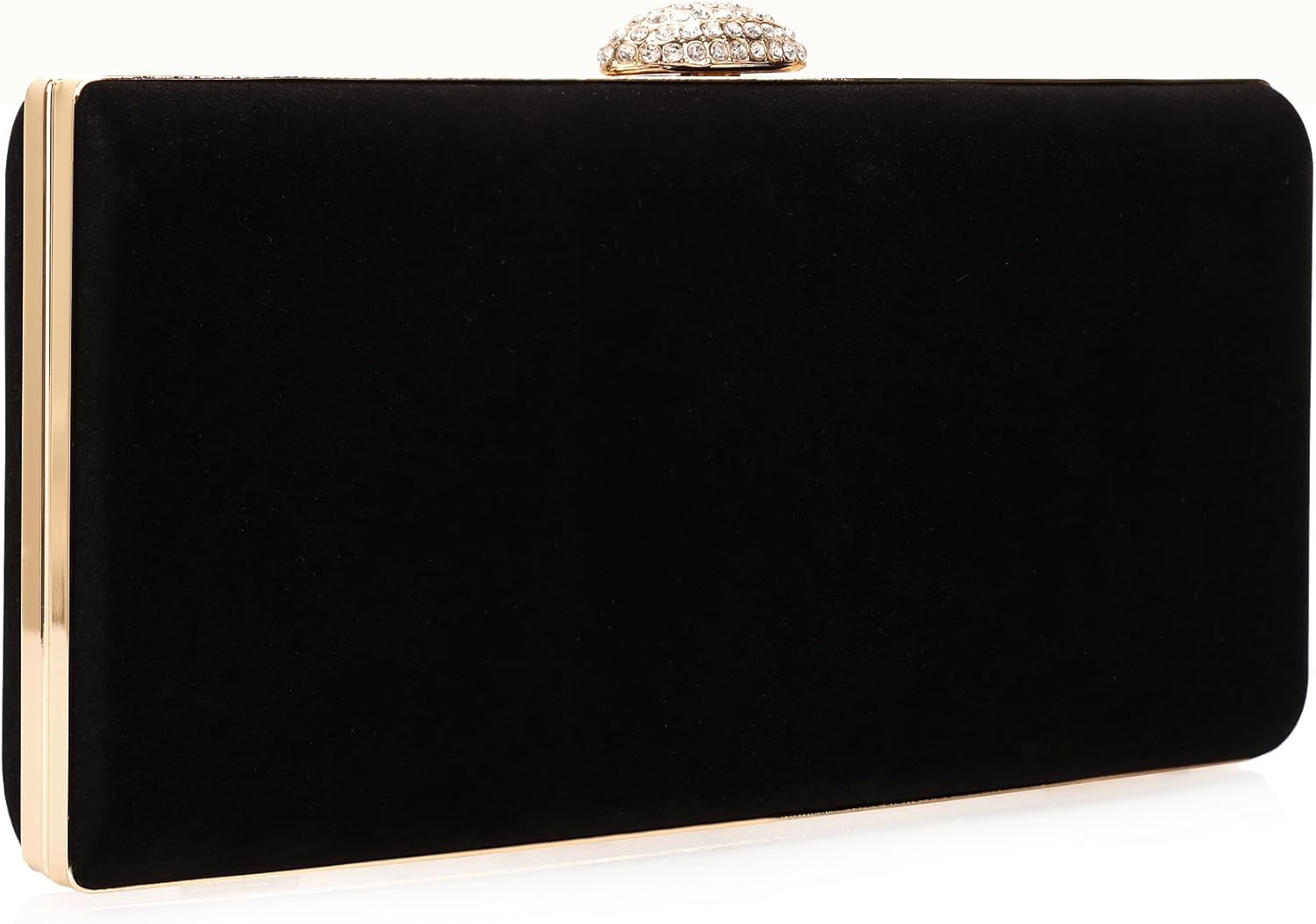 Dexmay Large Rhinestone Purse with Crystal Clasp Evening Clutch Bag Formal Party Handbag