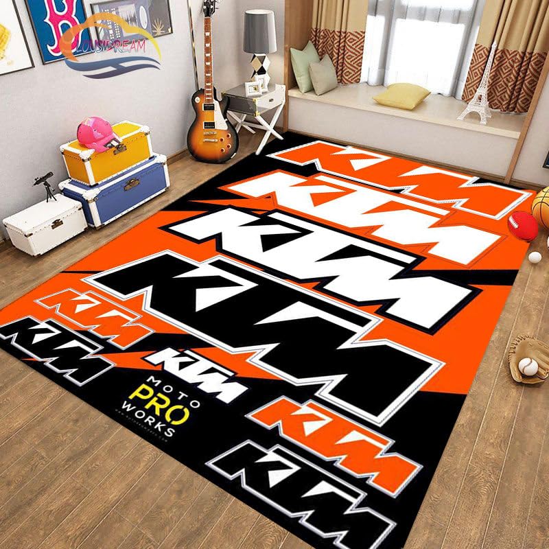 KmoNo K-Tm Motorrad Logo 3D Muster Flanell Teppich Sofa Türmatte Zimmer Spiel Bodenmatte Geschenke...