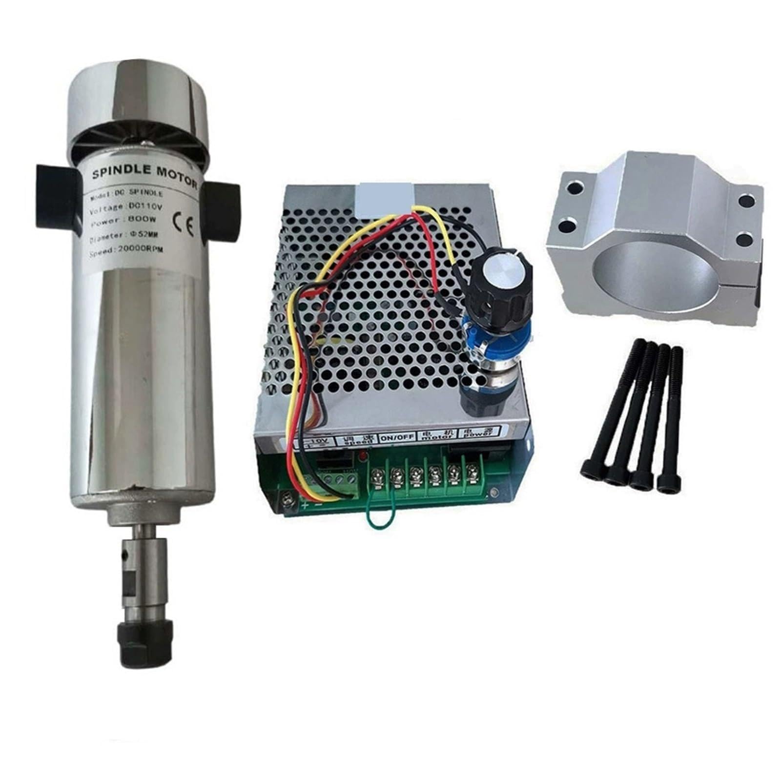 Spindle Motor, Air Cooled 0.8kw CNC Spindle Motor Kit ER11 Chuck 800W