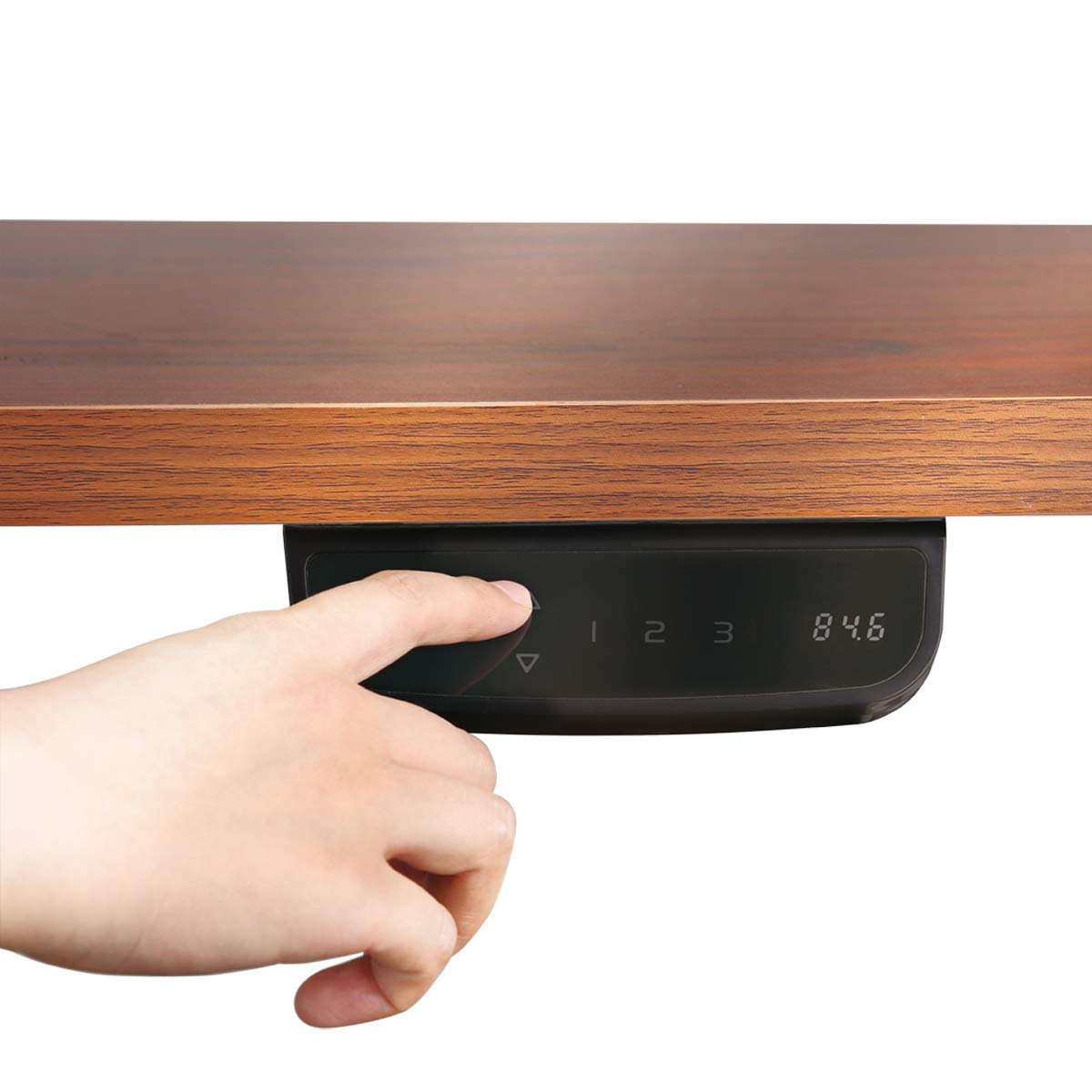 LogiLink EO0017 - Elektr. höhenverstellbares Schreibtischgestell, 120° Eckdesign mit programmierbarem LED-Speichermodul (3 Positionen) Schwarz