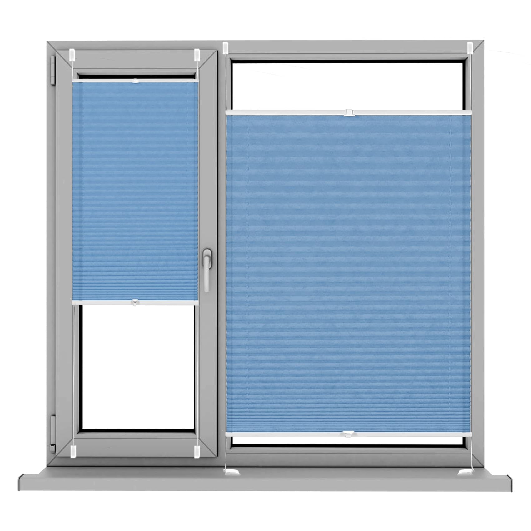 roleta plisowana BEZ wiercenia, 100 x 180 cm Ochrona prywatności, Zasłona przeciwsłoneczna Zawiera wszystkie części montażowe, for Window Privacy Protection, Niebieskie niebo