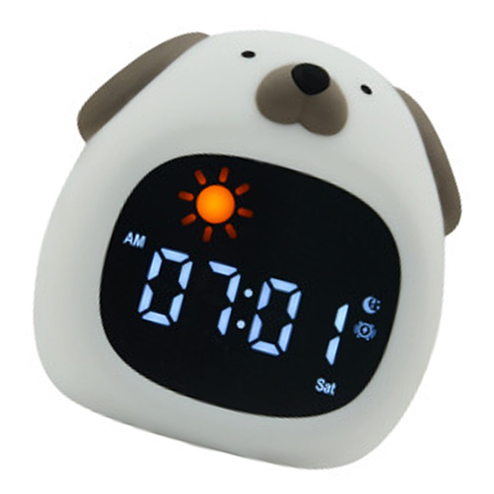 Jazuaiao Alarm Clock with Soothing Light and Multiple Ringtones Friendly Silicone Soft Touching for a Warm Morning Routine Kids Alarm Clock
