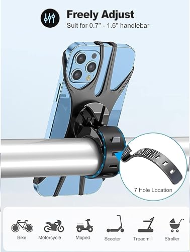 Miniatura 5 de Soporte de teléfono para bicicleta, soporte universal para teléfono para bicicleta, giratorio de 360, manillar de silicona para iPhone, Galaxy,