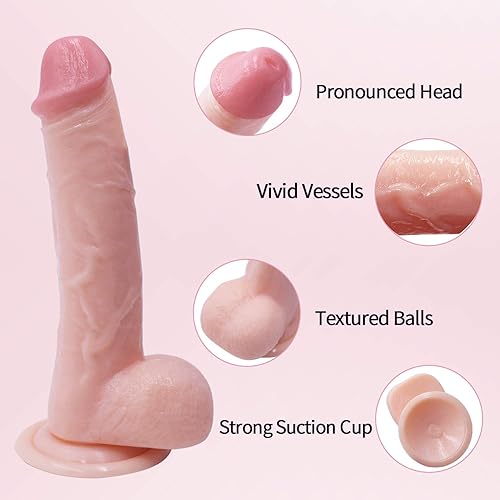 Miniatura 4 de Consolador de correa de 7.6 pulgadas con arnés de correa para adultos, juguete sexual con ventosa para parejas, mujeres, consolador de silicona