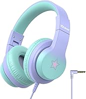 Vista 1 de iClever HS19S - Auriculares infantiles con micrófono, limitador de volumen seguro a 85 dBA, auriculares estéreo con orejeras para niños y niñas