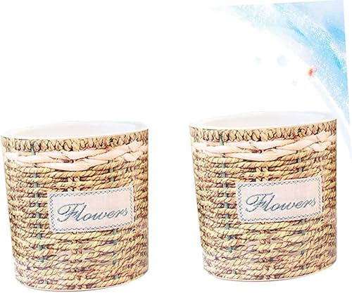 Miniatura 7 de MERRYHAPY 2 latas de riego para plantas de interior, contenedor transparente, violetas africanas, maceta tejida, maceta de riego automático, macetas