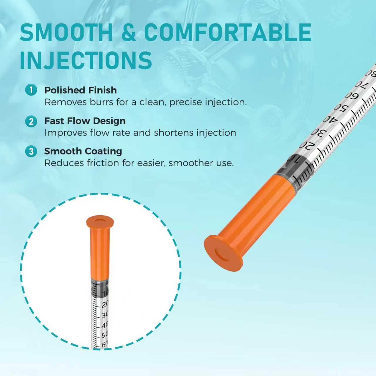 30G 1ml/cc 1/2"(12.7mm) Individually Wrapped lab syringes，Pack of 100 — Amazon image 3