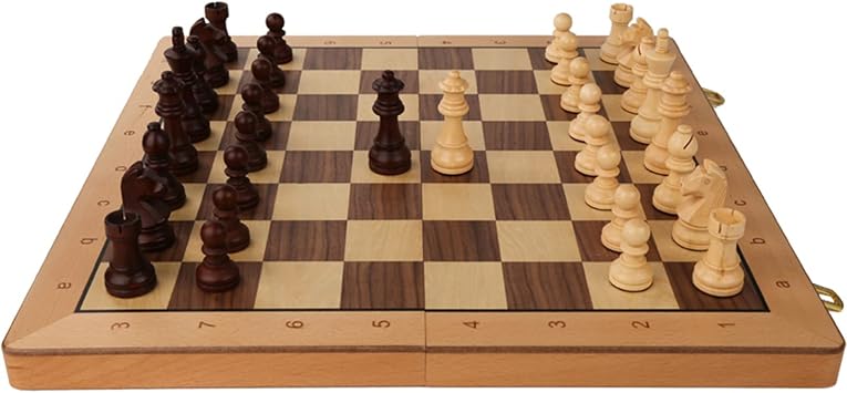 Chess Board Large Portables Wooden Folding Board Family Table Game ChessPiecesSize52cm 52cm