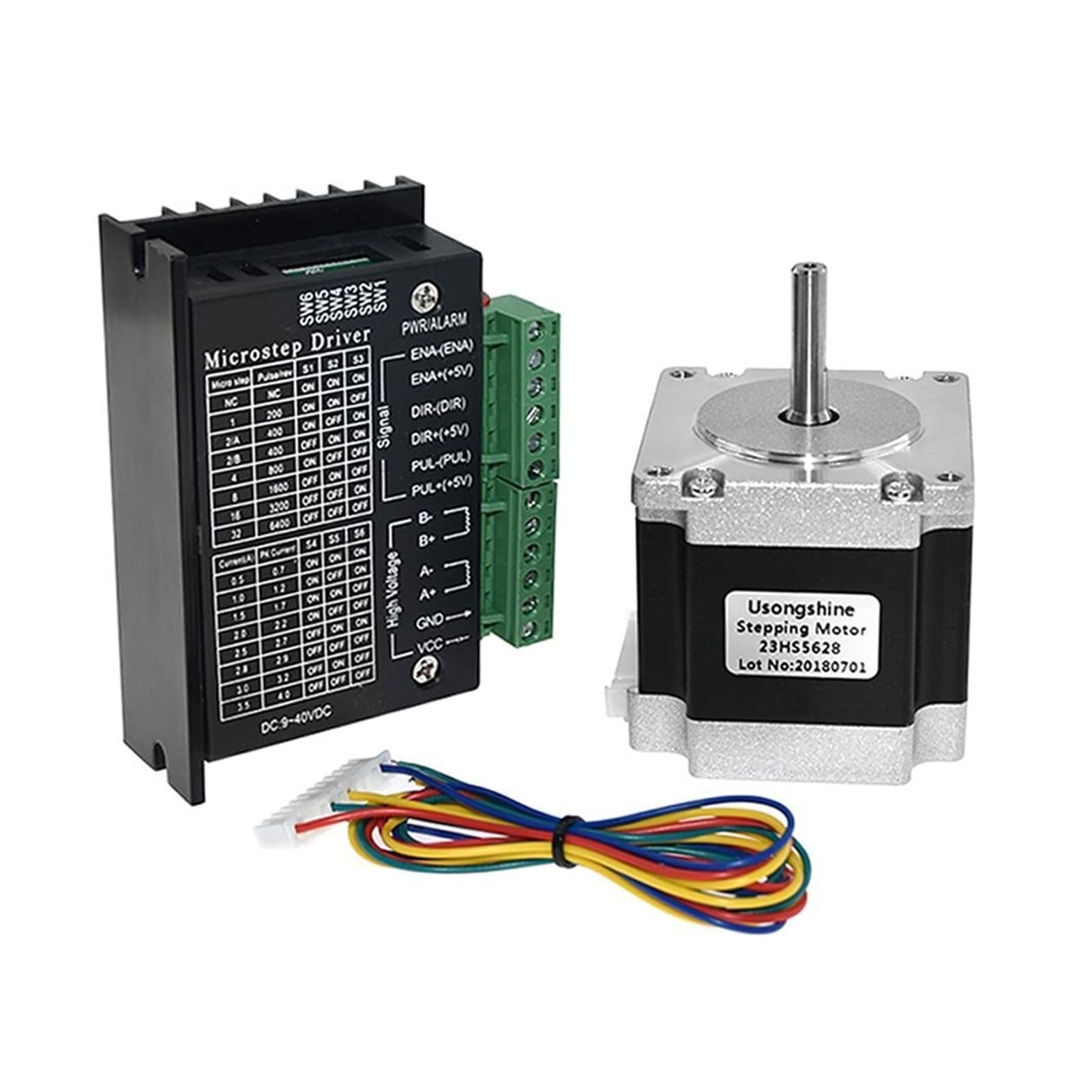 Motore Passo-Passo 57HS112 TB6600 2 3HS5628 2.8a. Insieme a TB6600 4A. Driver Motore Passo-Passo NEMA17 23. for CNC. E Stampante 3D.(TB6600 23HS5628-6.35)