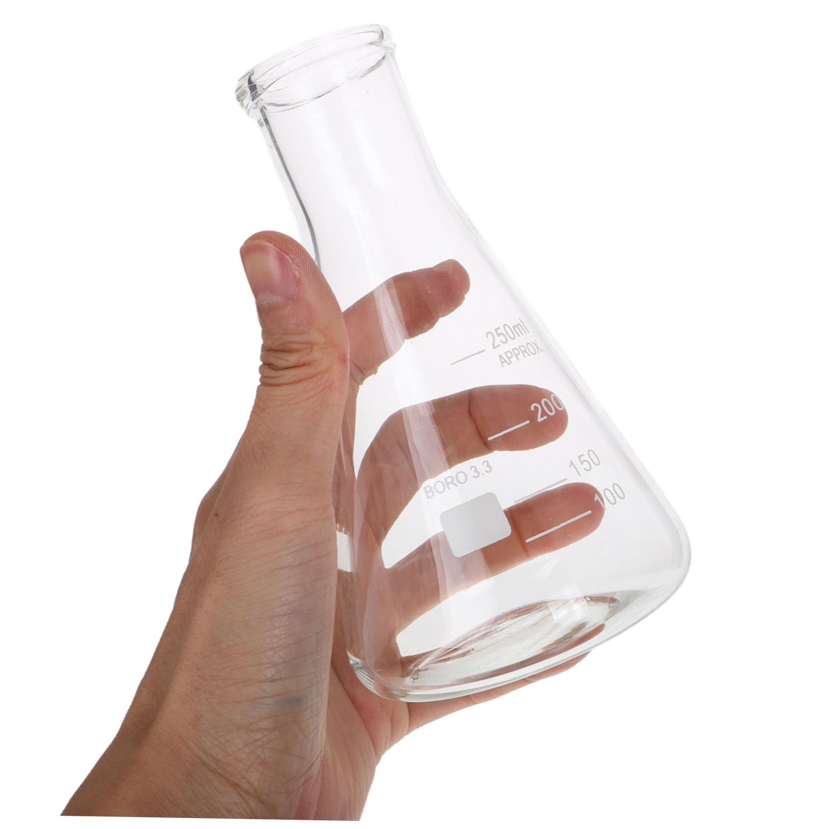 Anneome Juego de 5 Matraces Erlenmeyer de Vidrio Borosilicato de Alta Resistencia Base Triangular, Fácil de Limpiar y Verter, Adecuado para Experimentos y Laboratorio Científico