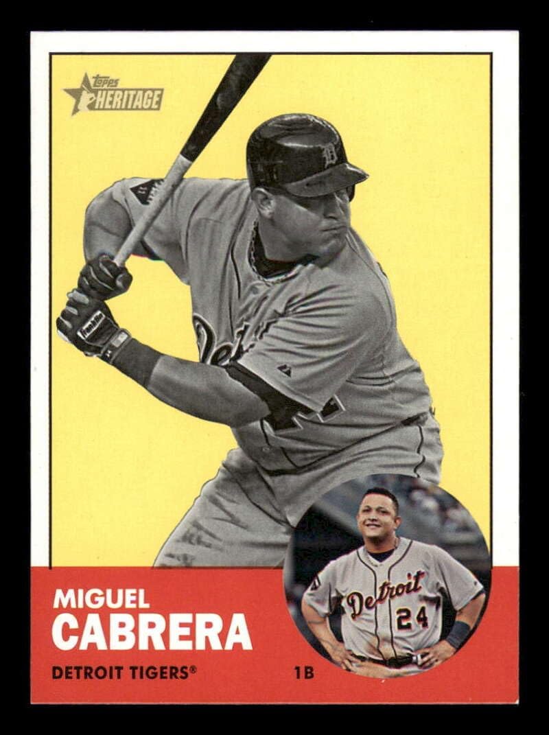 Baseball Trading Card MLB 2012 Topps Heritage #348b Miguel Cabrera NM Near Mint SP Tigers
