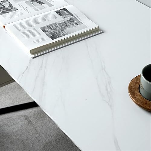 Miniatura 4 de RHSH Escritorio moderno y minimalista para escribir escritorio de lujo con 2 cajones muebles de oficina en casa con marco de metal estable mesa de