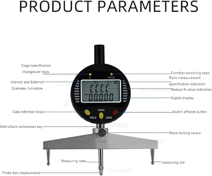 High Accuracy Digital Radius Gauge Digital Radius Indicator Measurement Tool,Measuring Radius with Data Transfer Function