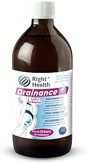 DRAINANCE: Draineur puissant détox 500ml 30 Jours. Drainant minceur à boire goût ananas. Diurétique naturel rétention d’eau. Detox foie, Elimination Toxines. Bouleau, pissenlit, prunus, prêle
