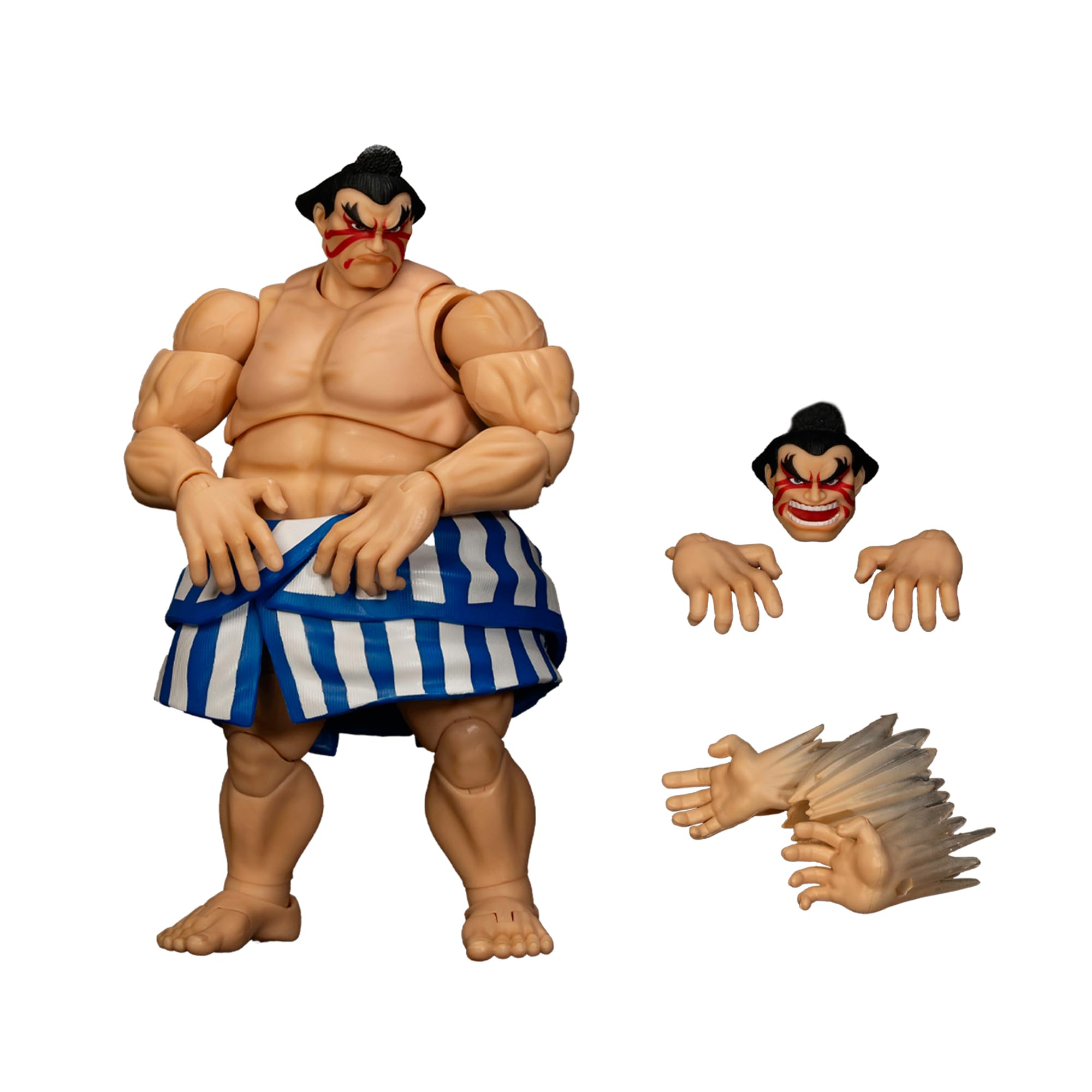 Jada Toys Street Fighter figurka E. Honda (16 cm) - ruchoma figurka kolekcjonerska i akcji z Street Fighter 2: The Final Challengers, z alternatywną głową, rękami i akcesoriami, od 13 lat
