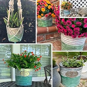 allgala Galvanized Planter Pot Indoor and Outdoor Decoration 7 HD60073