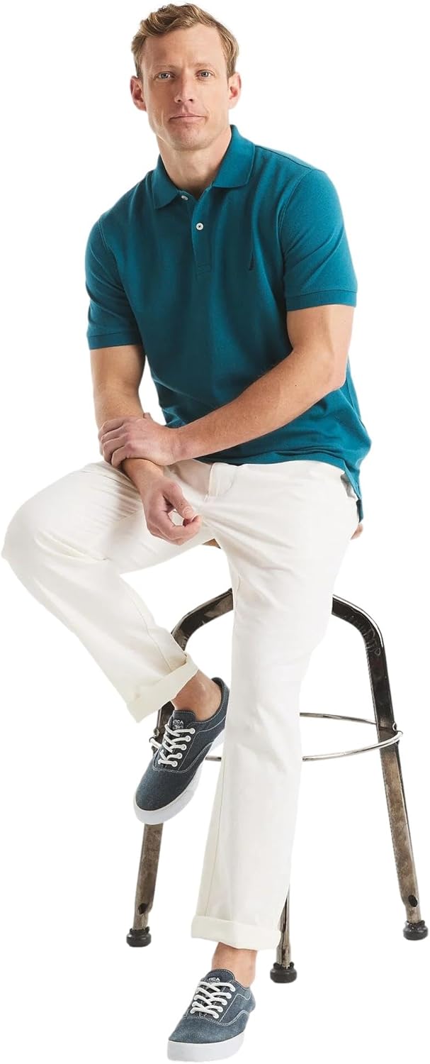 Nautica Men's Classic Fit Short Sleeve Solid Soft Cotton Polo Shirt