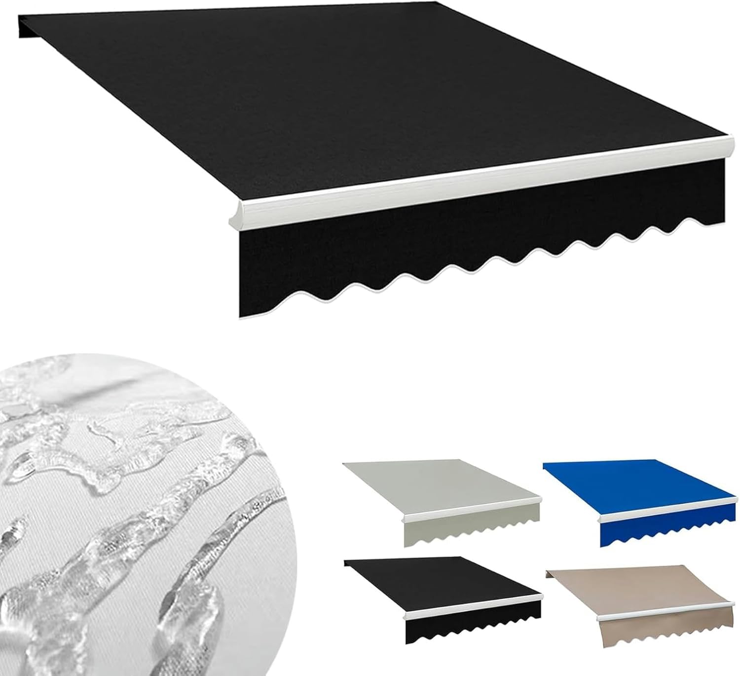 AMNOOL Patio Awning Fabric Replacement Polyester Canopy Cover top Waterproof Cloth Retractable Sun Shade Valance Outdoor Canvas shelter (Without Frame)