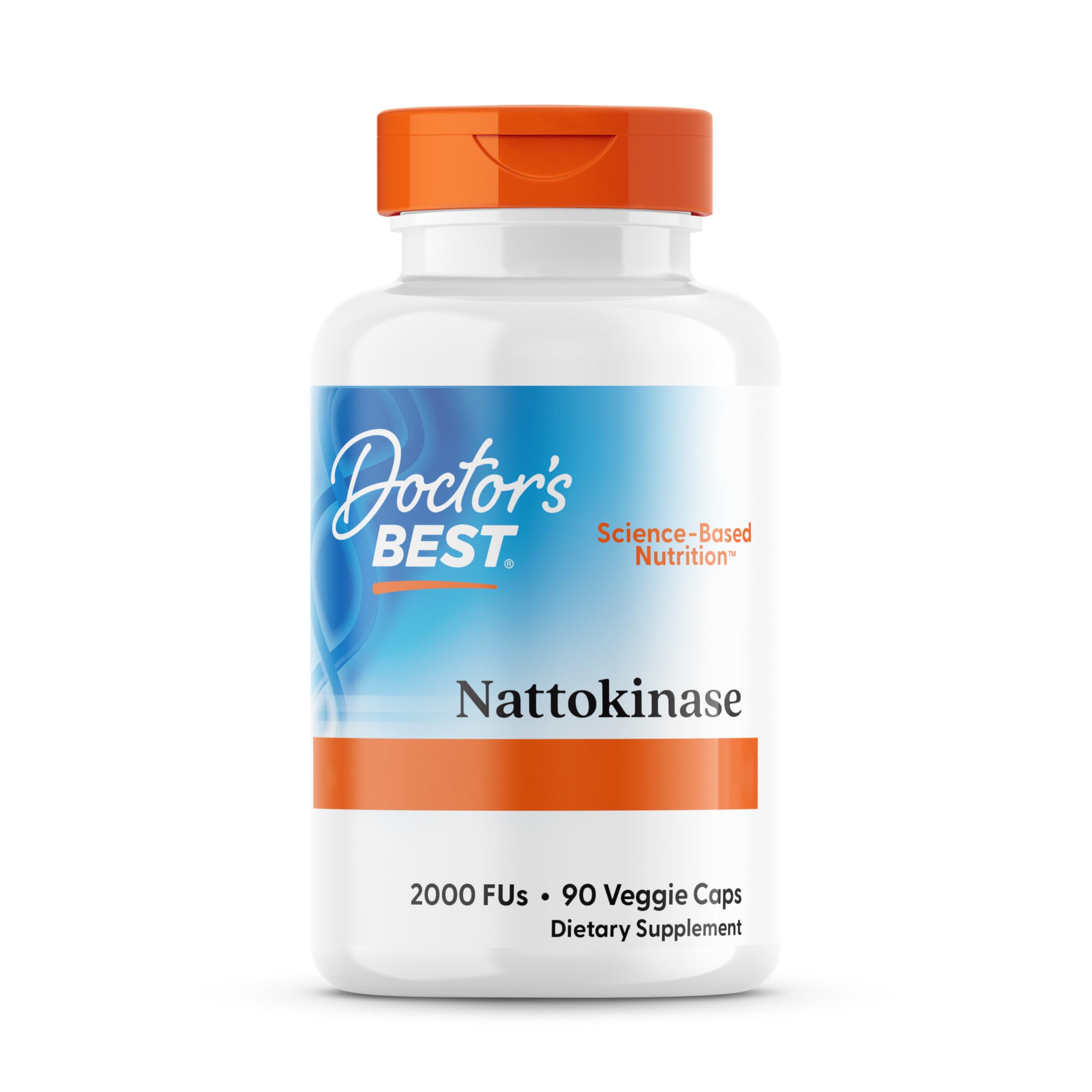 Doctor's Best Nattokinase, 2000 FU, integratore enzimatico, 90 capsule vegane, supporta la salute del cuore e la circolazione sanguigna