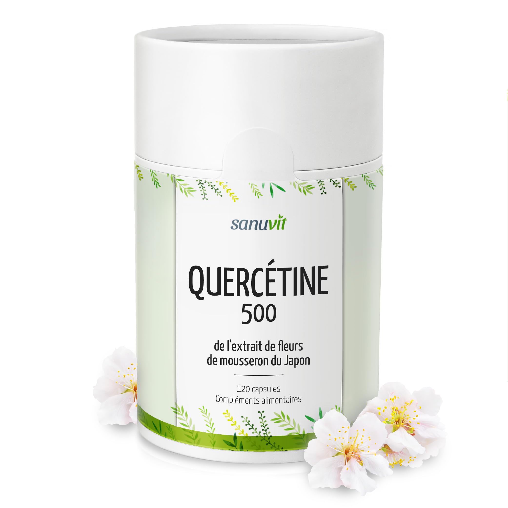 Sanuvit® - Quercétine 500 mg gélules | Dose élevée | Haute biodisponibilité et tolérance | Végétalien | 120 gélules