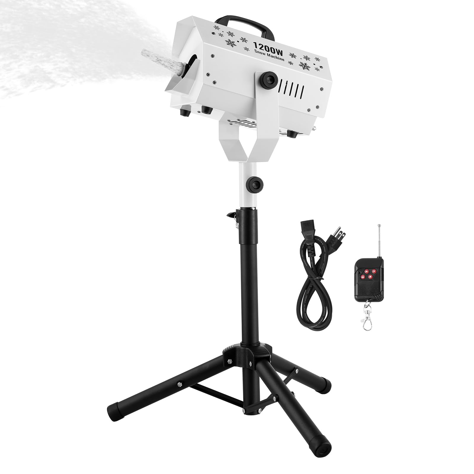 VEVOR Macchina per Neve 1200 W, Macchina per Produrre Neve con Supporto Regolabile, Macchina per Fiocchi di Neve con Telecomando Wireless, Macchina per Neve Finta per Feste di Natale Matrimoni