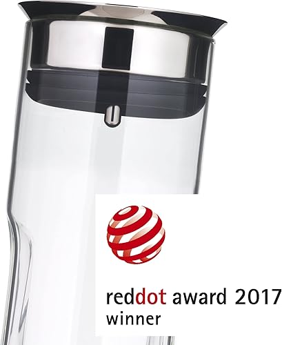 Miniatura 11 de WMF Motion - Jarra de agua de 0,8 litros de altura, 9.4 in, con tapa de silicona, con asa de bloqueo, apta para lavavajillas, 3.9 in, color plateado