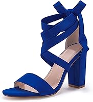 Vista 1 de Huiyuzhi - Sandalias de tacón alto y grueso para mujer, con correas para el tobillo