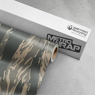 Metro Wrap Camo Car Vinyl Wrap | Vietnam Tiger Stripe Army Camo | 59in x 1ft