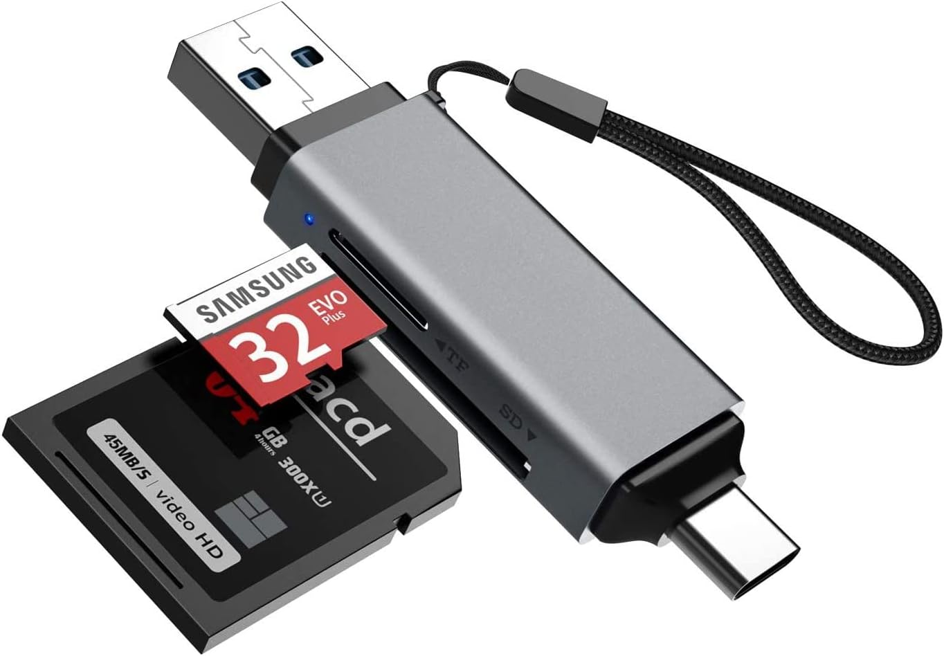 InVaFoCo USB 3.0 and USB C OTG Card Reader 2-in-1 SD/Micro SD Memory Card Reader for SD/Micro SD/UHS-I/SDXC/SDHC/Micro SDXC/Micro SDHC/MMC Cards