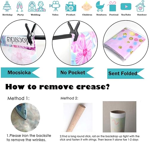 Miniatura 5 de Mocsicka Telón de fondo de cumpleaños de quinceañera para niña dulce y niña de quinceañera, decoración de fiesta de cumpleaños número 15, flores